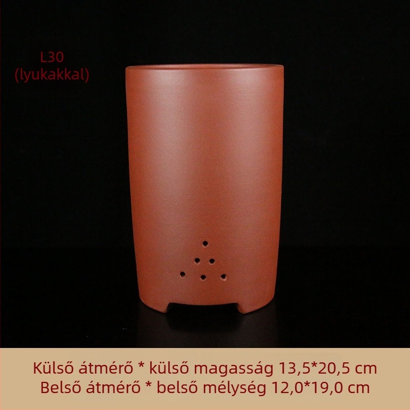 Lila agyagból készült orchidea-virágcserép, klasszikus stílus, különböző méretek