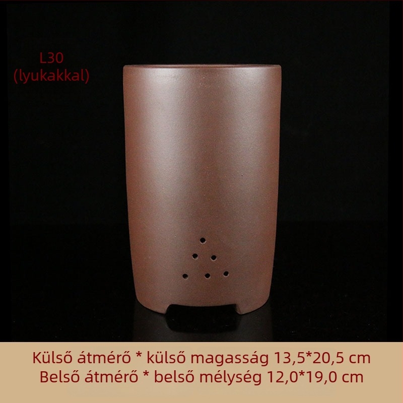 Lila agyagból készült orchidea-virágcserép, klasszikus stílus, különböző méretek