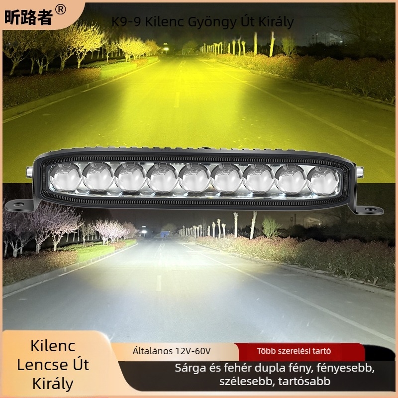 Autógrillhez rejtett LED Laser Kanon Reflektor – 60W, 10–60V, 1440 lm, alumíniumötvözet, modell W0118d