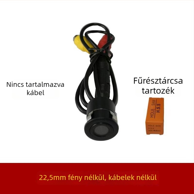 Járműre szerelt hátsó kamera infravörös éjjellátóval, CCD szenzor, vízálló, 12V tápegység