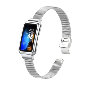 Huawei Band 9/10-hez rozsdamentes acél Milánói csattal és gyorskioldó szíj