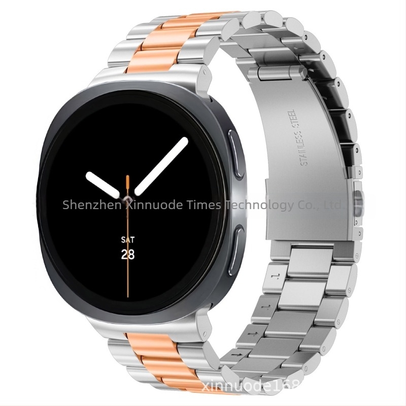 Integrált háromgyöngyös fém szíj a Samsung Galaxy Watch8 Classichez, lapos csattal