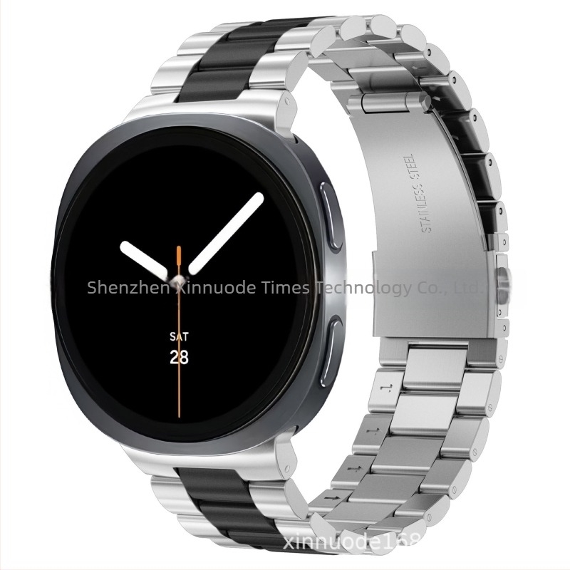 Integrált háromgyöngyös fém szíj a Samsung Galaxy Watch8 Classichez, lapos csattal