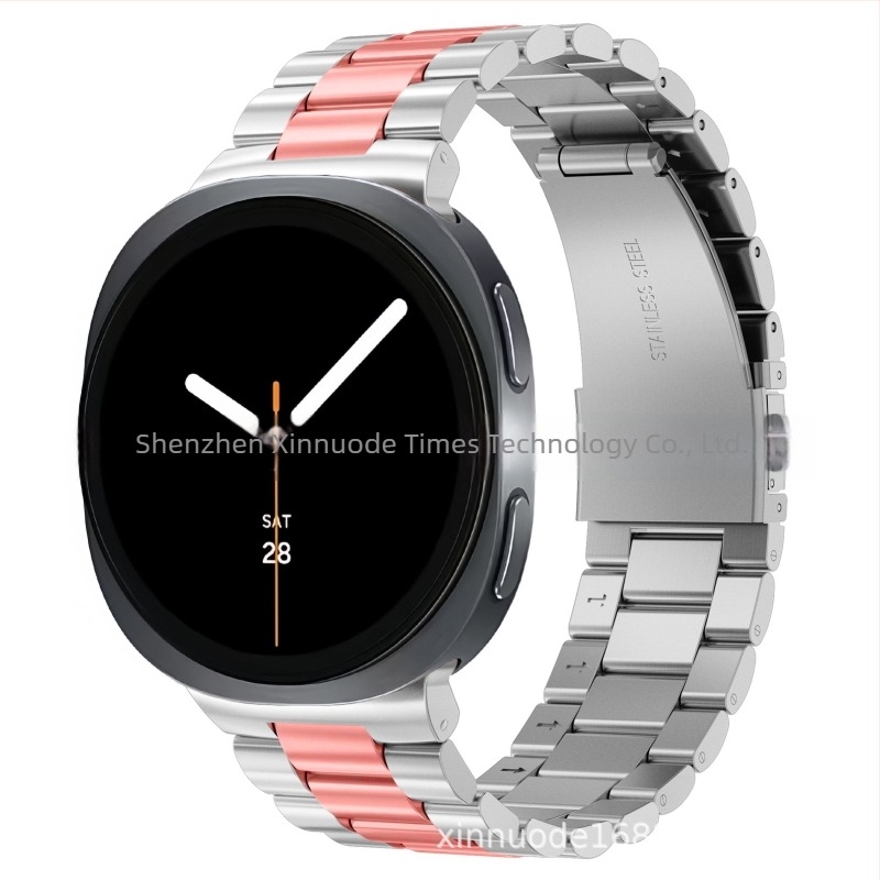 Integrált háromgyöngyös fém szíj a Samsung Galaxy Watch8 Classichez, lapos csattal