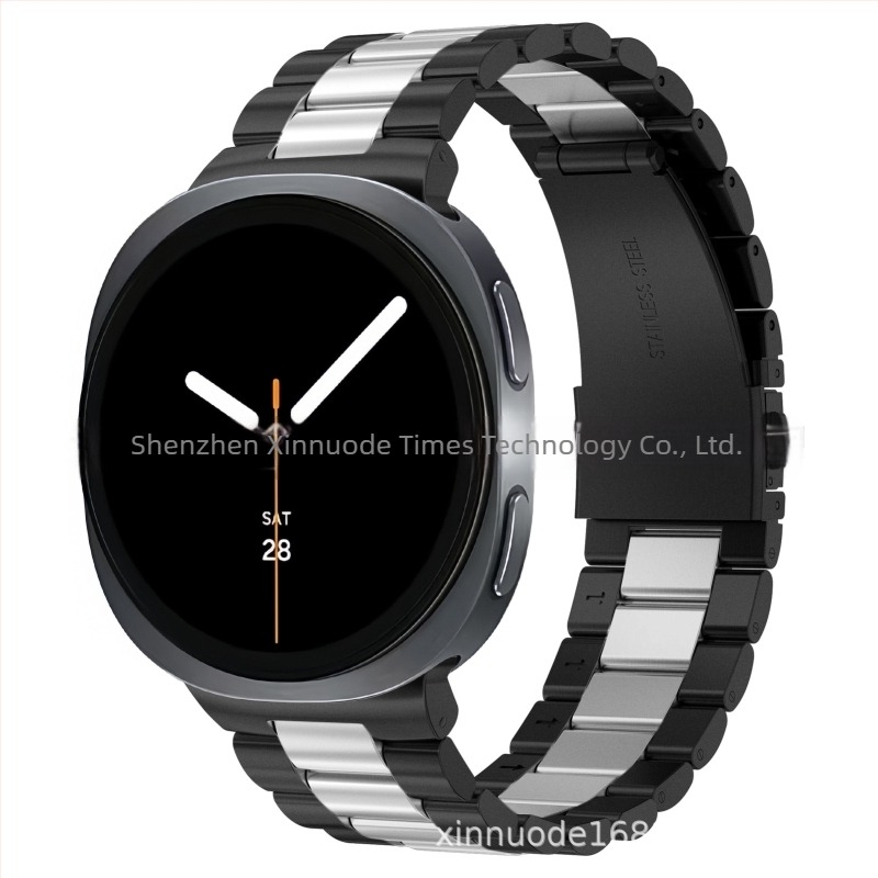 Integrált háromgyöngyös fém szíj a Samsung Galaxy Watch8 Classichez, lapos csattal
