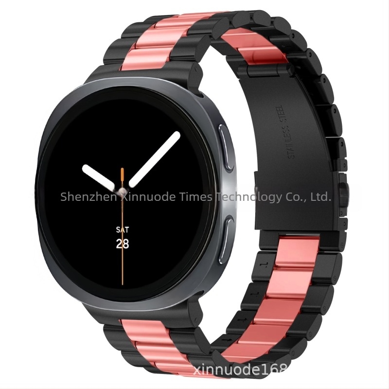 Integrált háromgyöngyös fém szíj a Samsung Galaxy Watch8 Classichez, lapos csattal