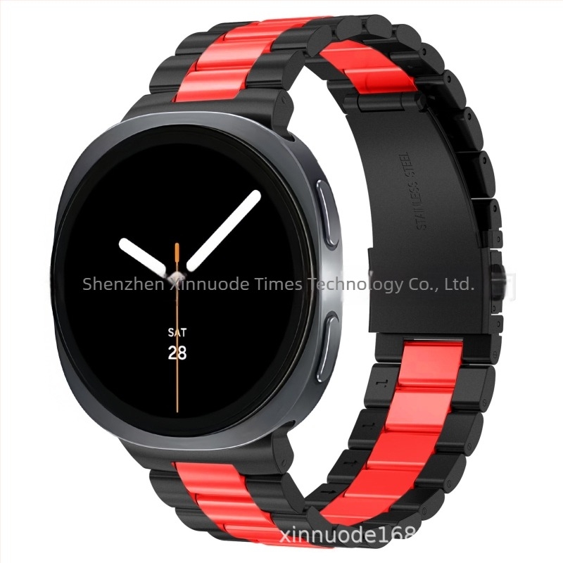 Integrált háromgyöngyös fém szíj a Samsung Galaxy Watch8 Classichez, lapos csattal