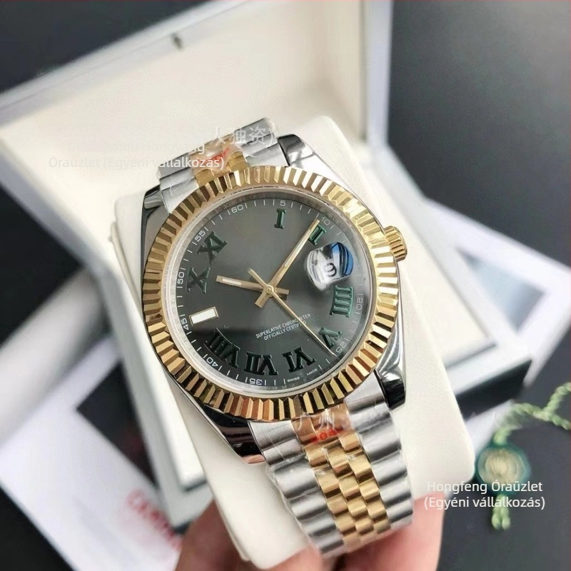 Daiska automata mechanikus óra, 904L rozsdamentes acél karkötő, férfi üzleti óra, 41 mm-es számlap, fénylő mutatók, naptár