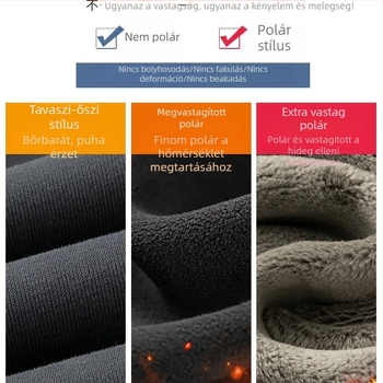 Férfi téli egyenes szabású, laza sportnadrág fleece-beléssel, vastag