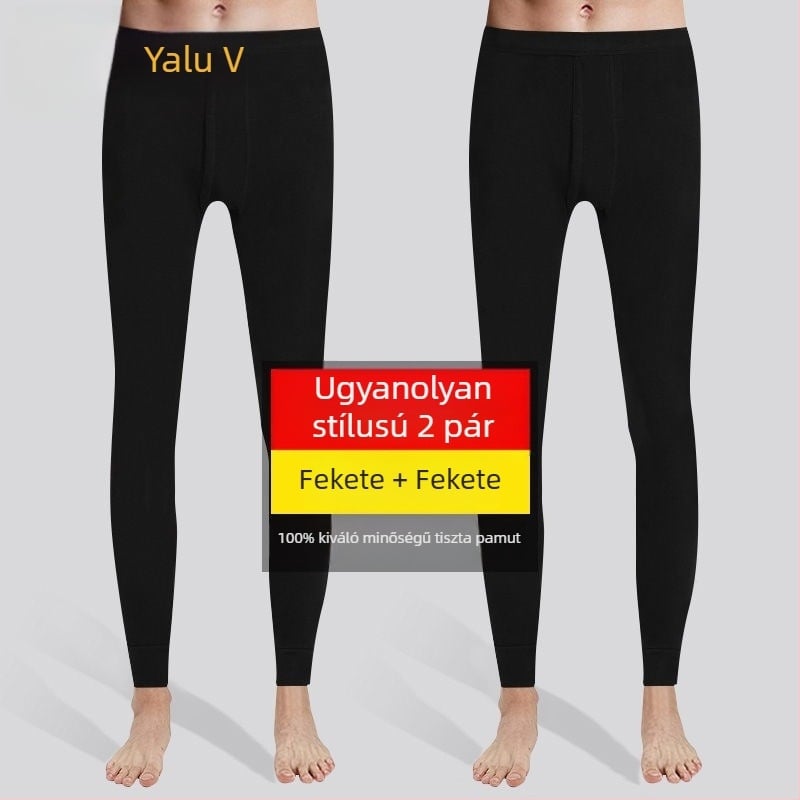 Yalu férfi pamut termo nadrág, lazán szabott, melegen őszre és télre