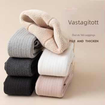 Lányoknak készült vastag téli pamut leggings fleece belső béléses, 3–8 éveseknek