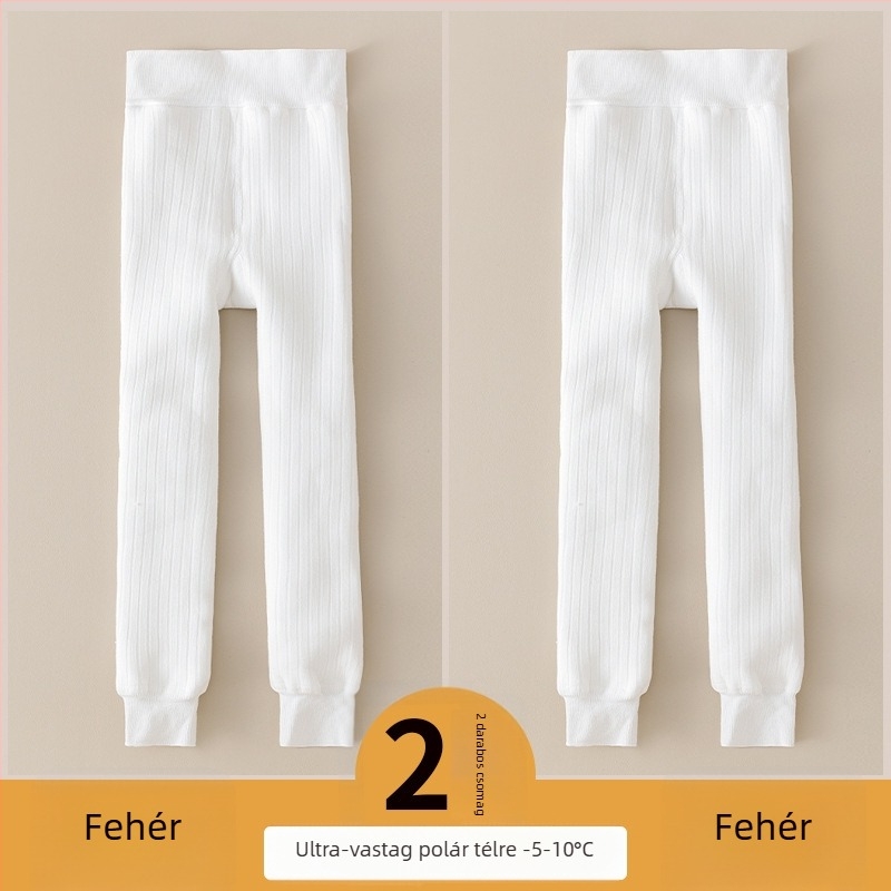 Lányoknak készült vastag téli pamut leggings fleece belső béléses, 3–8 éveseknek