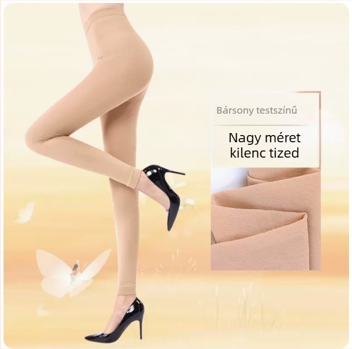 Plusz méretű harisnya tavasz–őszre, vastag, fekete, csúszásbiztos és szakadásálló