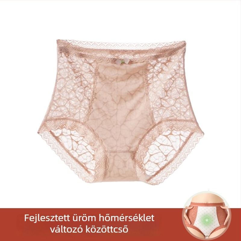Női magas derekú hasformáló alsó, csipessel, 100% pamut, nagy rugalmasság, sexy és aranyos, új modell