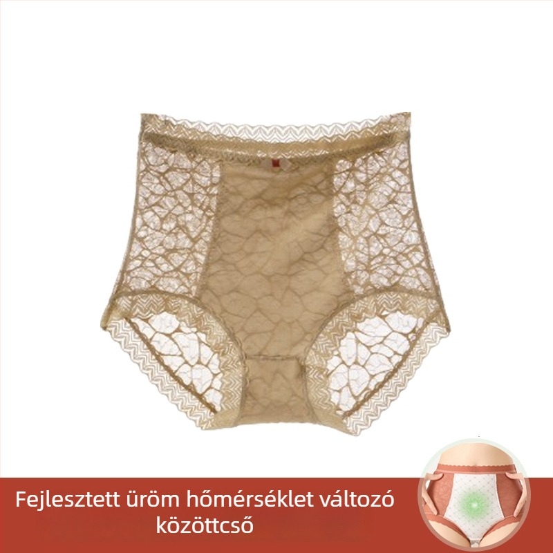 Női magas derekú hasformáló alsó, csipessel, 100% pamut, nagy rugalmasság, sexy és aranyos, új modell