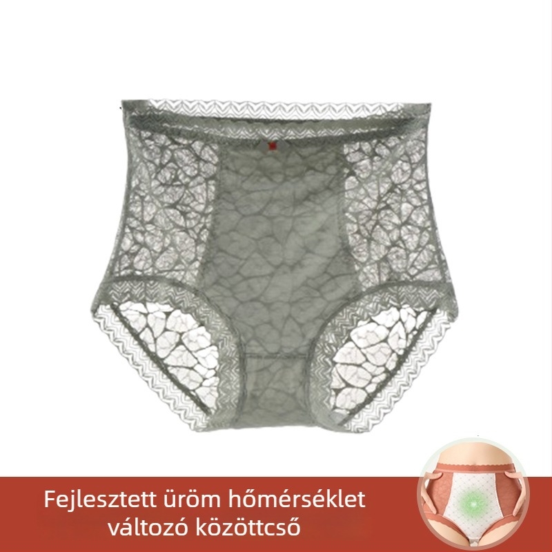 Női magas derekú hasformáló alsó, csipessel, 100% pamut, nagy rugalmasság, sexy és aranyos, új modell