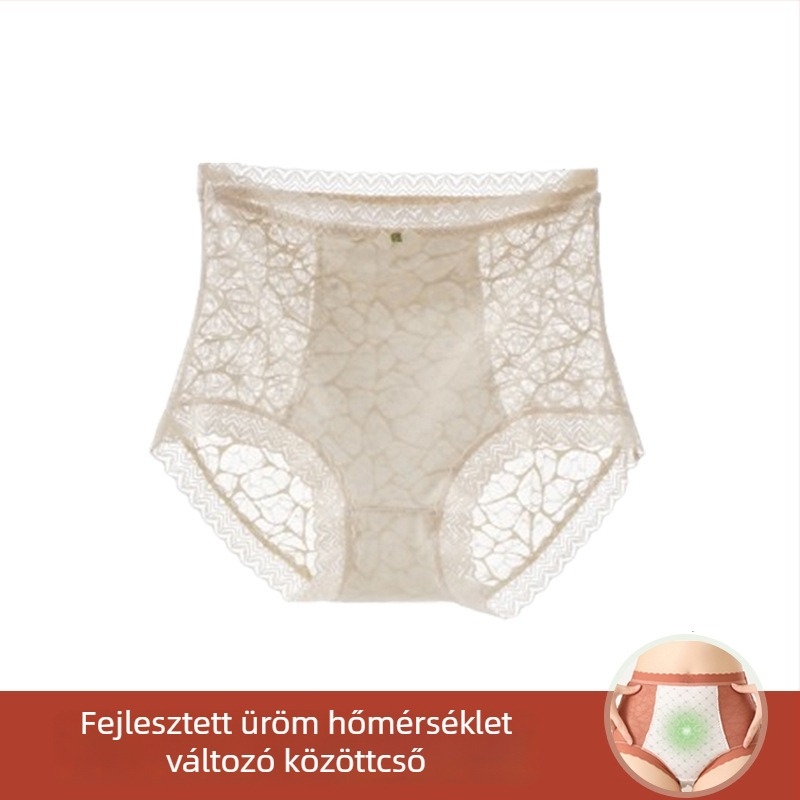 Női magas derekú hasformáló alsó, csipessel, 100% pamut, nagy rugalmasság, sexy és aranyos, új modell
