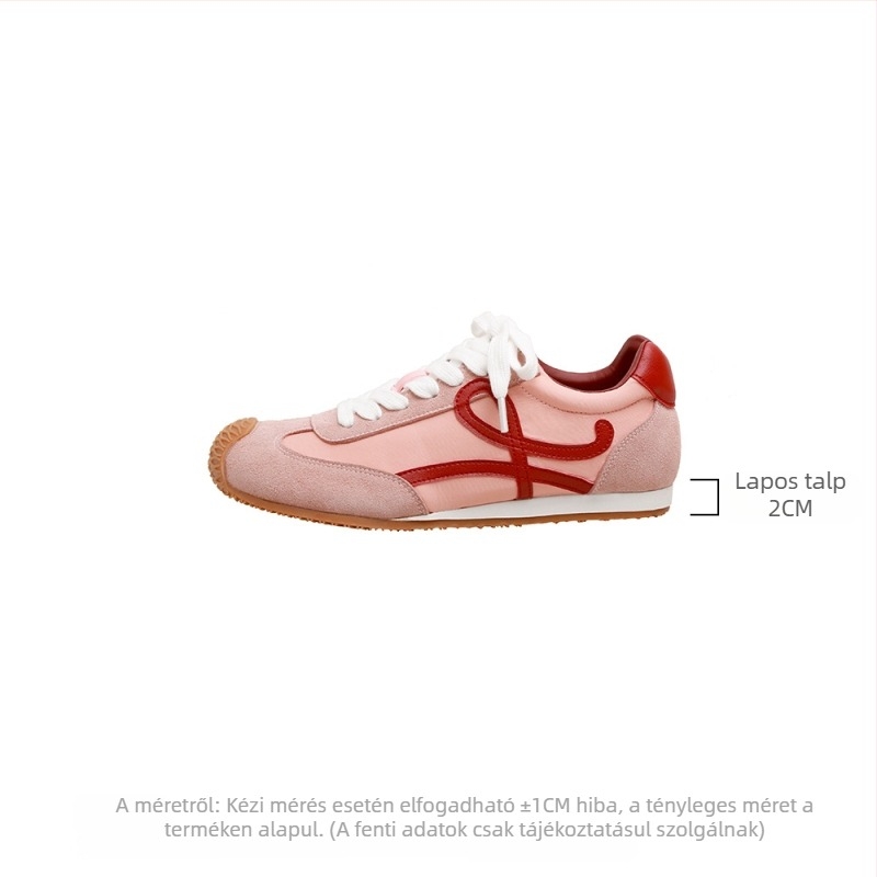 Női retro balerina edzőcipő, valódi bőr, belső magasság növelése, gumitalp, fűzős zárás
