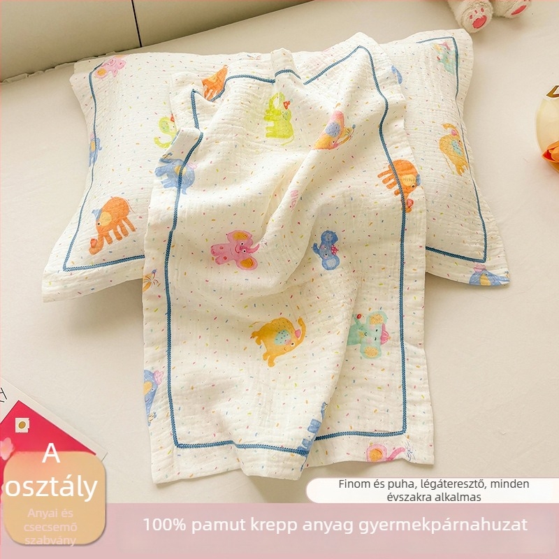 Gyerekeknek szóló párnahuzat 100% pamutból, dupla rétegű fonal, rajzfilm mintával, 30×50 cm.