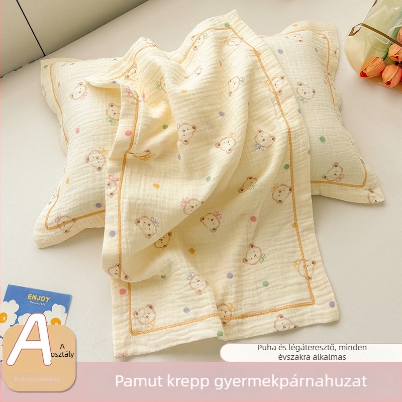 Gyerekeknek szóló párnahuzat 100% pamutból, dupla rétegű fonal, rajzfilm mintával, 30×50 cm.