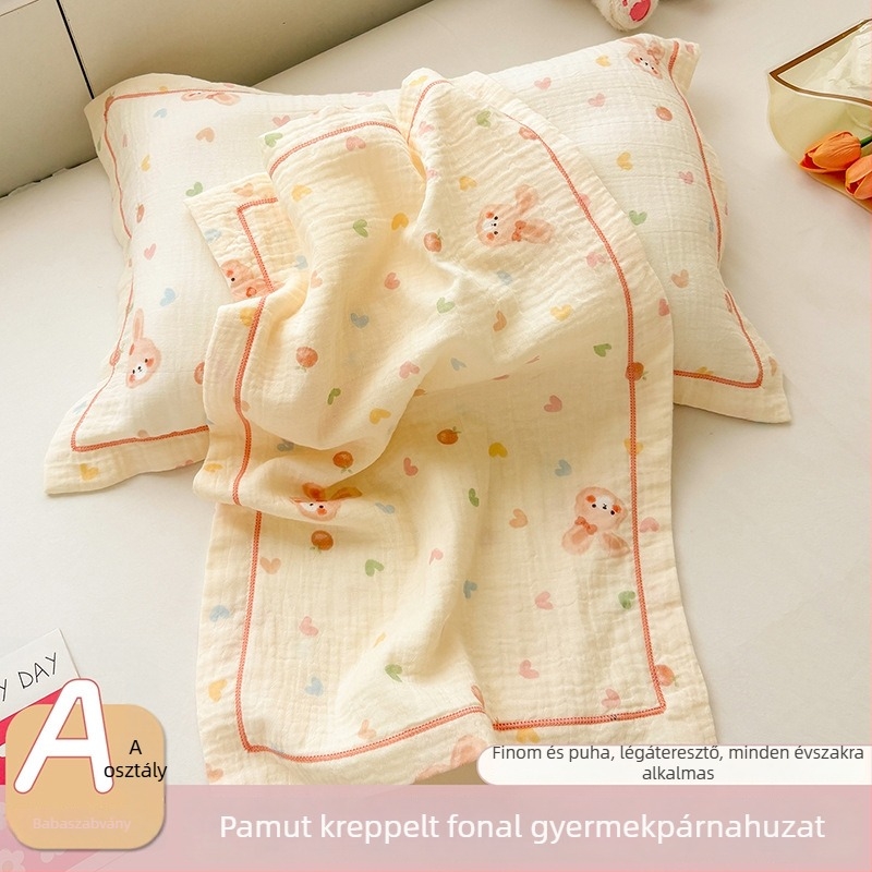 Gyerekeknek szóló párnahuzat 100% pamutból, dupla rétegű fonal, rajzfilm mintával, 30×50 cm.