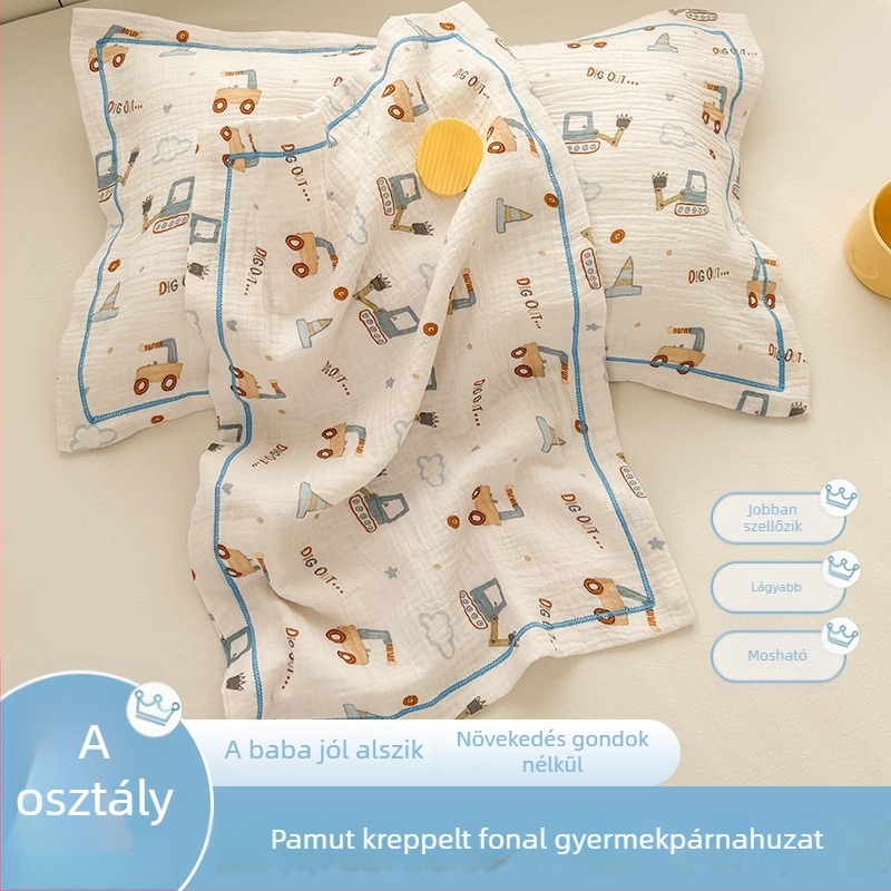 Gyerekeknek szóló párnahuzat 100% pamutból, dupla rétegű fonal, rajzfilm mintával, 30×50 cm.