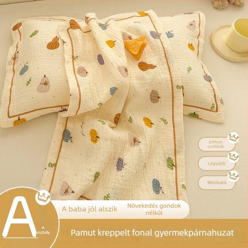 Gyerekeknek szóló párnahuzat 100% pamutból, dupla rétegű fonal, rajzfilm mintával, 30×50 cm.