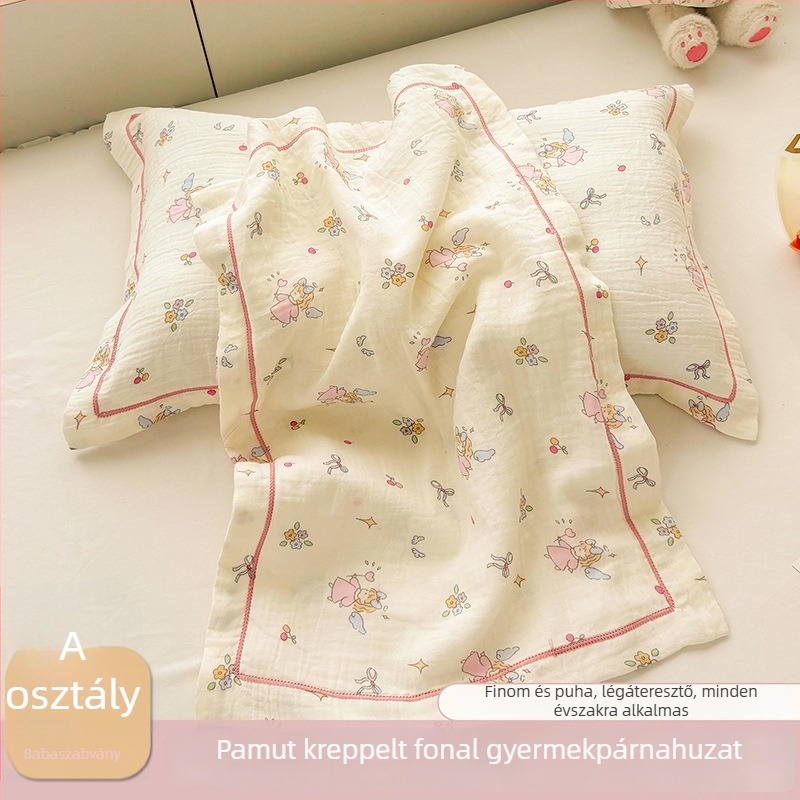 Gyerekeknek szóló párnahuzat 100% pamutból, dupla rétegű fonal, rajzfilm mintával, 30×50 cm.