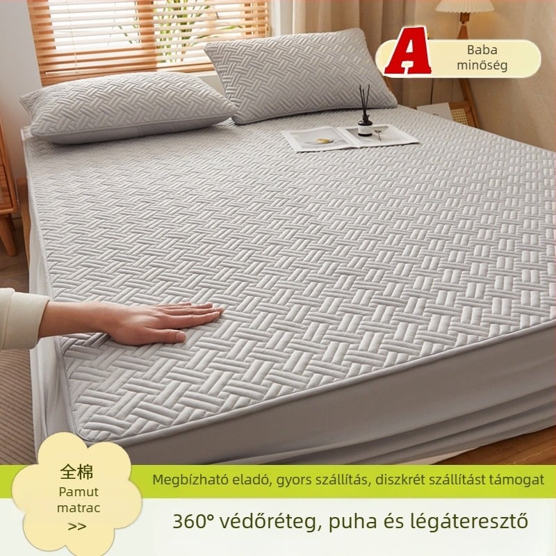 Babának készült 100% pamut rugalmas lepedő és quiltelt matracvédő, teljes pamut, vastag és meleg