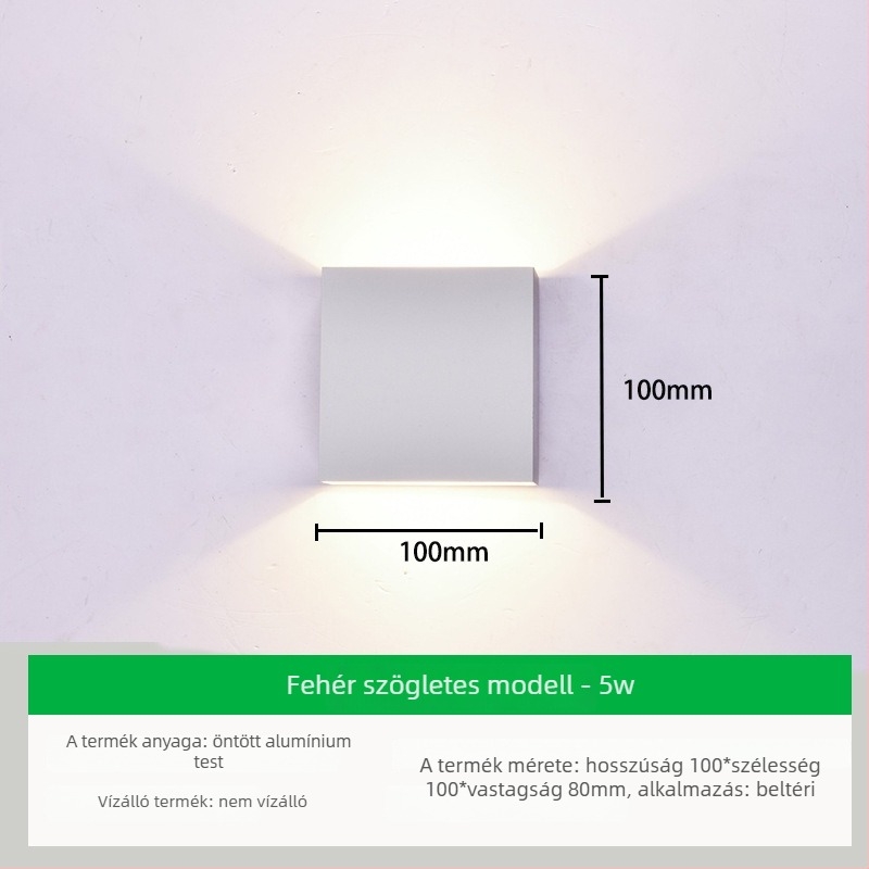 Kültéri falikar LED-del, alumínium árnyékoló és alumínium burkolat, feszültség ≤36V