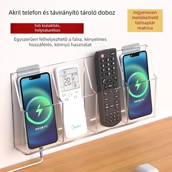 ABS falra szerelhető tároló doboz távirányítók és telefonok számára — modern minimalista stílus, tárolás és rendezés, testreszabási lehetőség