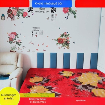 Gyermekek védő puha falipárna öntapadós tatami hátfalhoz — PVC anyag, rajzfilmszerű stílus, egyszínű minta, testreszabható, alkalmas nappalira, hálószobára, külső terekre és éttermekbe