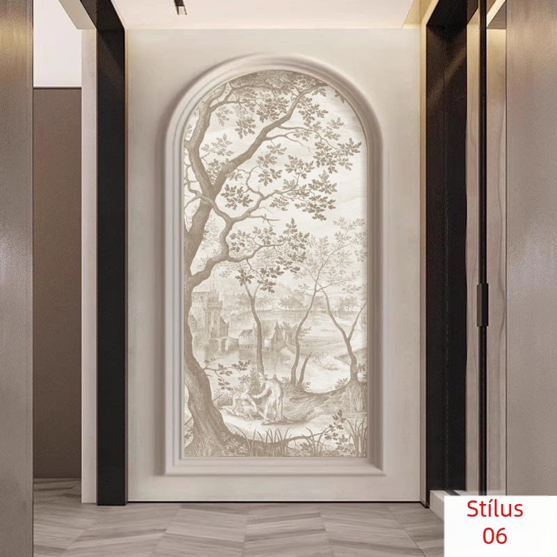 Francia stílusú erdei szarvas falburkolat, íves falikép, szintetikus rostokból, 3 rétegű összetétel