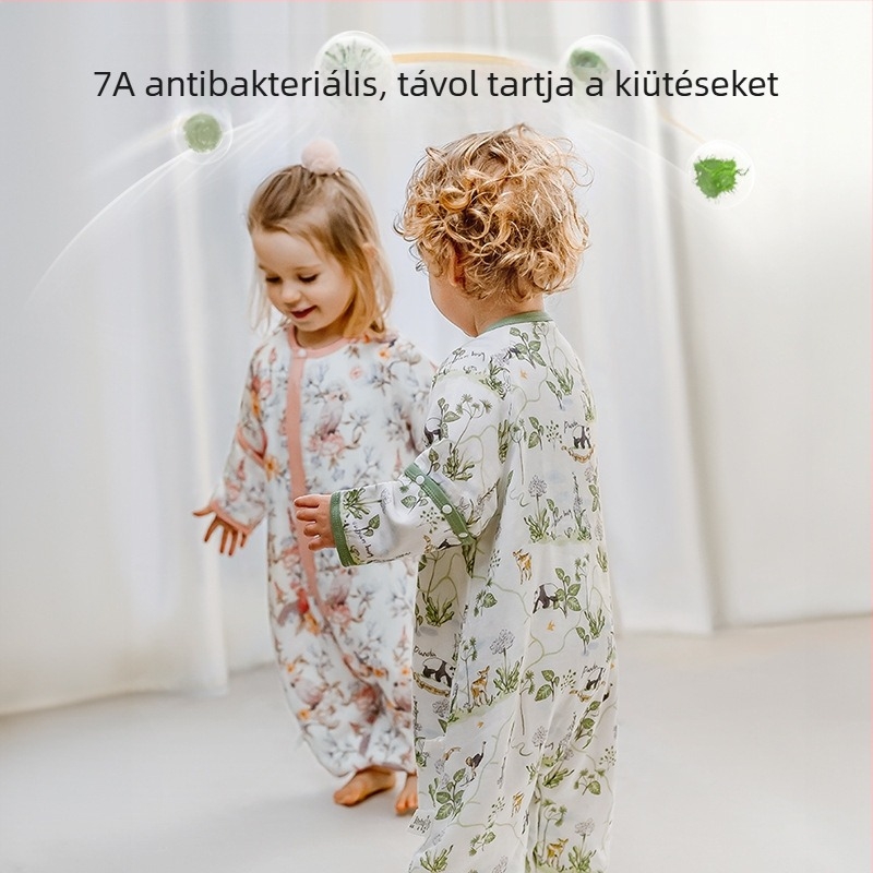 Baba hálózsák tavasz-nyár, bambusz-pamut géz anyag, külön lábakkal, mind a négy évszakhoz