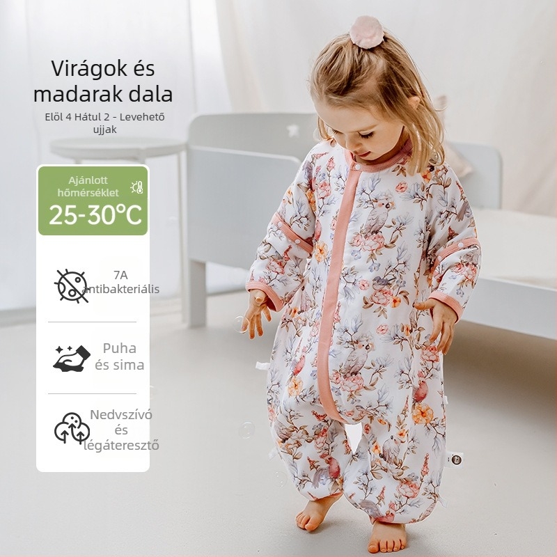 Baba hálózsák tavasz-nyár, bambusz-pamut géz anyag, külön lábakkal, mind a négy évszakhoz