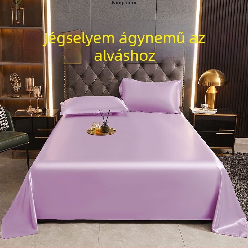 Kifinomult nyári ice-silk lepedő és ice-silk matracmat egy- vagy kétszemélyes ágyhoz, mosható