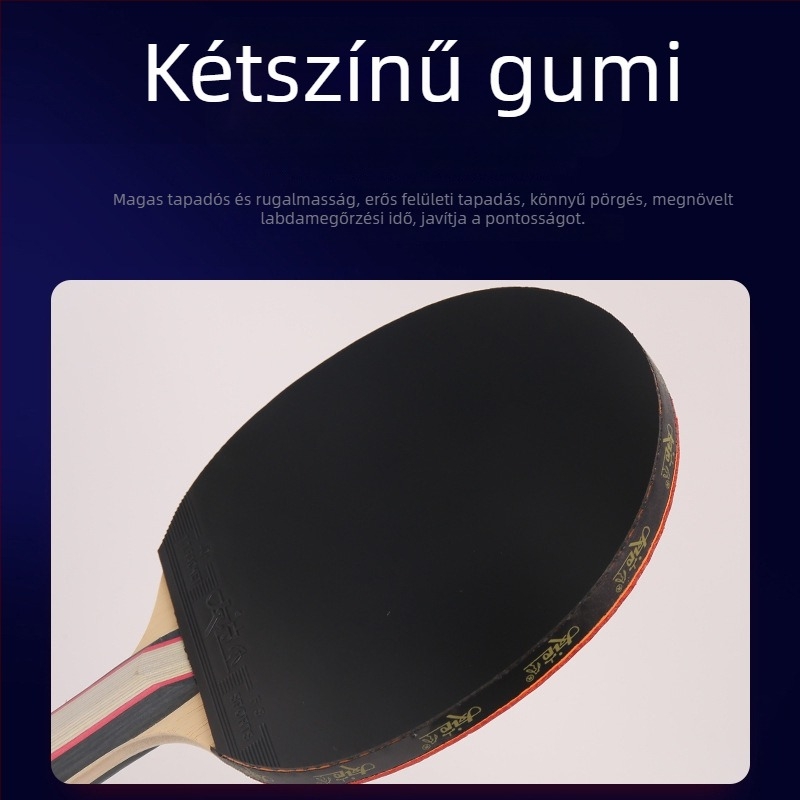 Asztalitenisz ütő kétoldalú anti-ragasztó gumival, nyárfa alaplap, vízszintes markolat, testreszabható feldolgozás és nyomtatott logó.