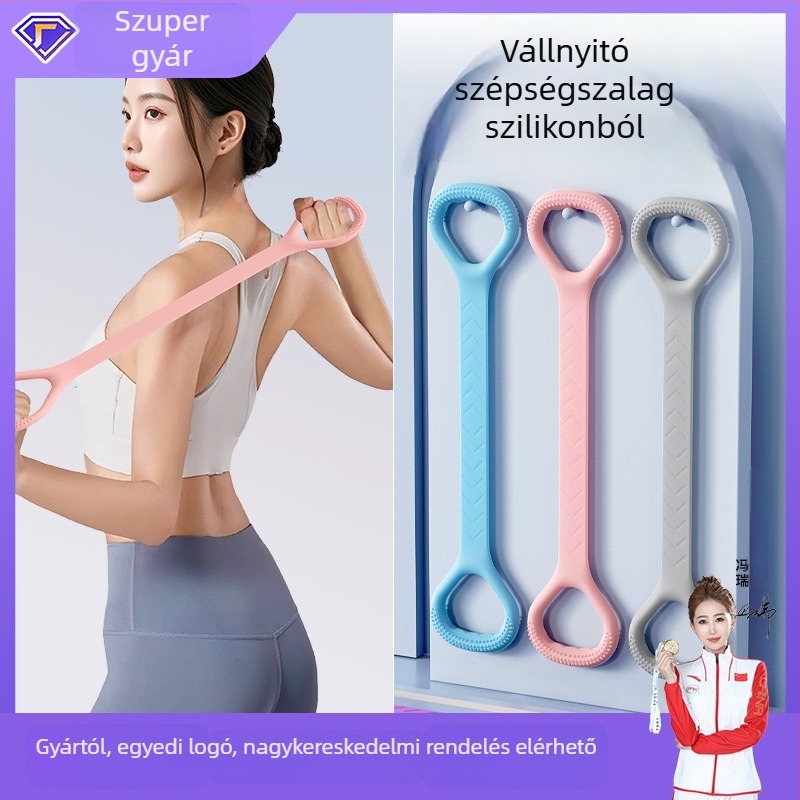 Szilikonból készült feszítő, nyolcas alakú (Figure-8), 165 g, jóga- és fitnesz használatra