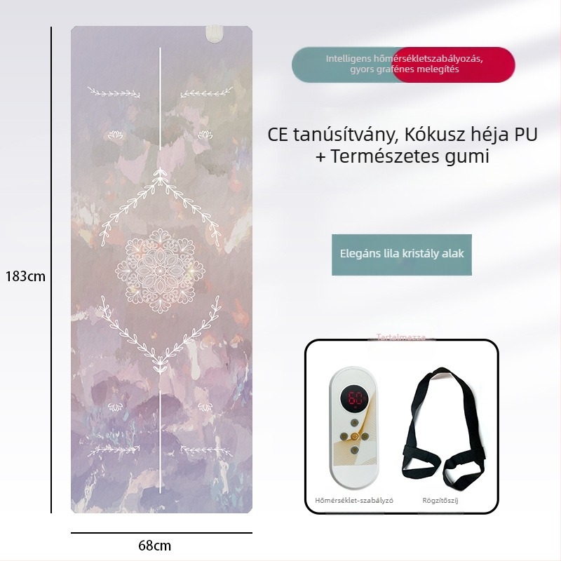 Grafén melegítő jóga matrac PU+gumiból, csúszásmentes, 5 mm, 3500 g