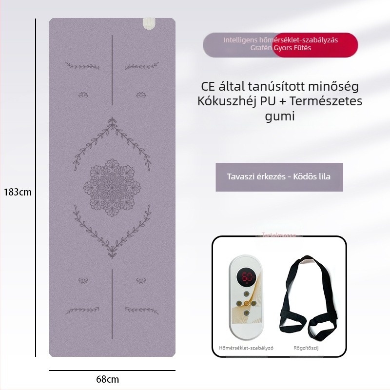 Grafén melegítő jóga matrac PU+gumiból, csúszásmentes, 5 mm, 3500 g