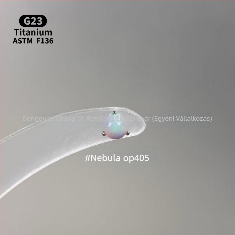 Uniszex geometriás opál fül- és ajakszúrók F136 titánötvözetből, polírozott felület, belső menet