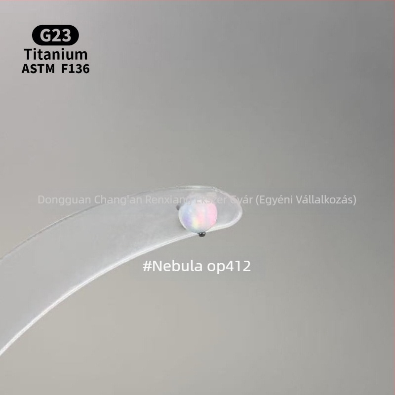 Uniszex geometriás opál fül- és ajakszúrók F136 titánötvözetből, polírozott felület, belső menet