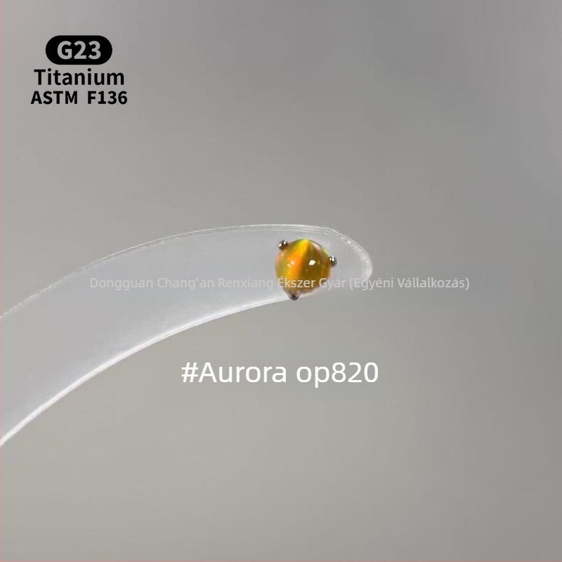 Uniszex geometriás opál fül- és ajakszúrók F136 titánötvözetből, polírozott felület, belső menet