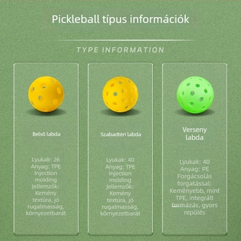 Beltéri pickleball-labdák – 26/40 lyukú, TPE/PE anyag, egy darabos rotomoldált kialakítás
