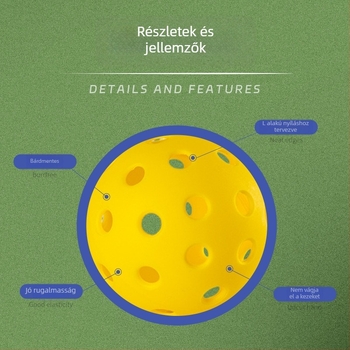 Beltéri pickleball-labdák – 26/40 lyukú, TPE/PE anyag, egy darabos rotomoldált kialakítás