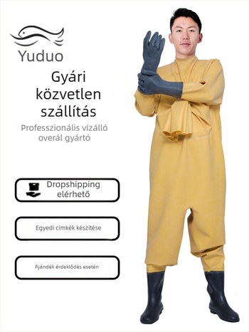 Gumiból készült horgász nadrág, teljes testvédelmet nyújt, 0 zseb, mellény nélkül