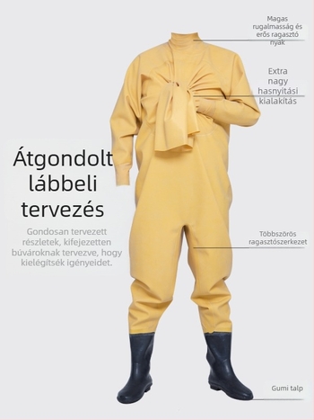 Gumiból készült horgász nadrág, teljes testvédelmet nyújt, 0 zseb, mellény nélkül