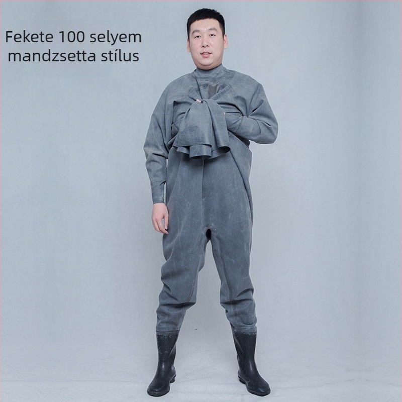 Gumiból készült horgász nadrág, teljes testvédelmet nyújt, 0 zseb, mellény nélkül