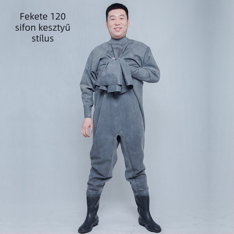 Gumiból készült horgász nadrág, teljes testvédelmet nyújt, 0 zseb, mellény nélkül