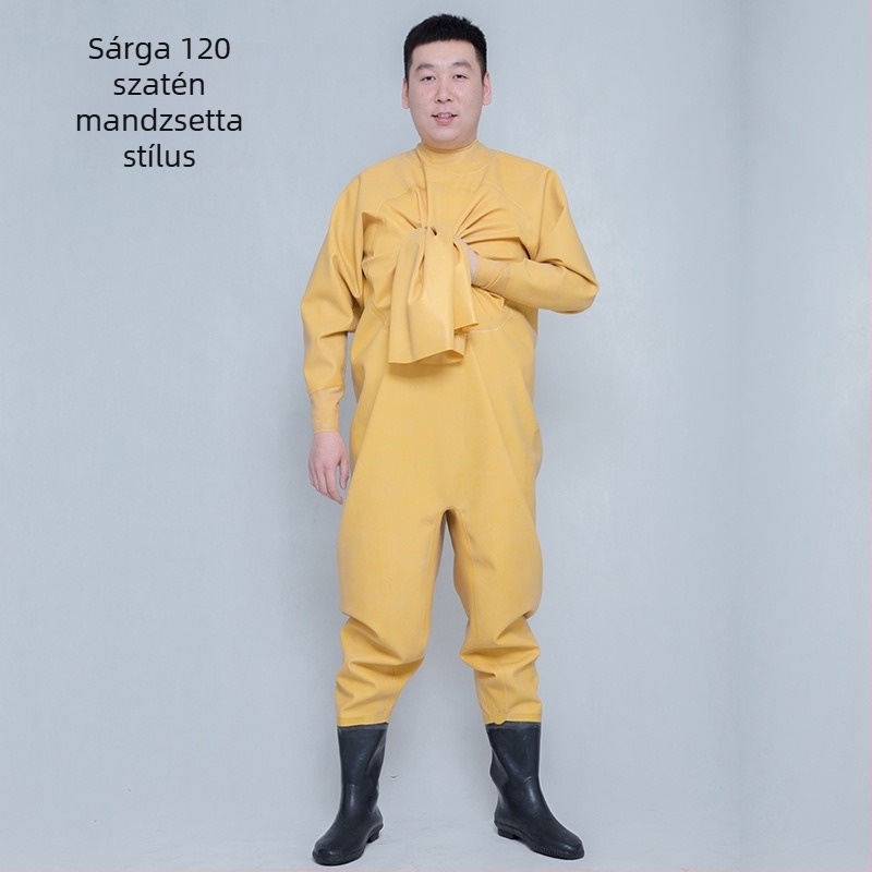 Gumiból készült horgász nadrág, teljes testvédelmet nyújt, 0 zseb, mellény nélkül